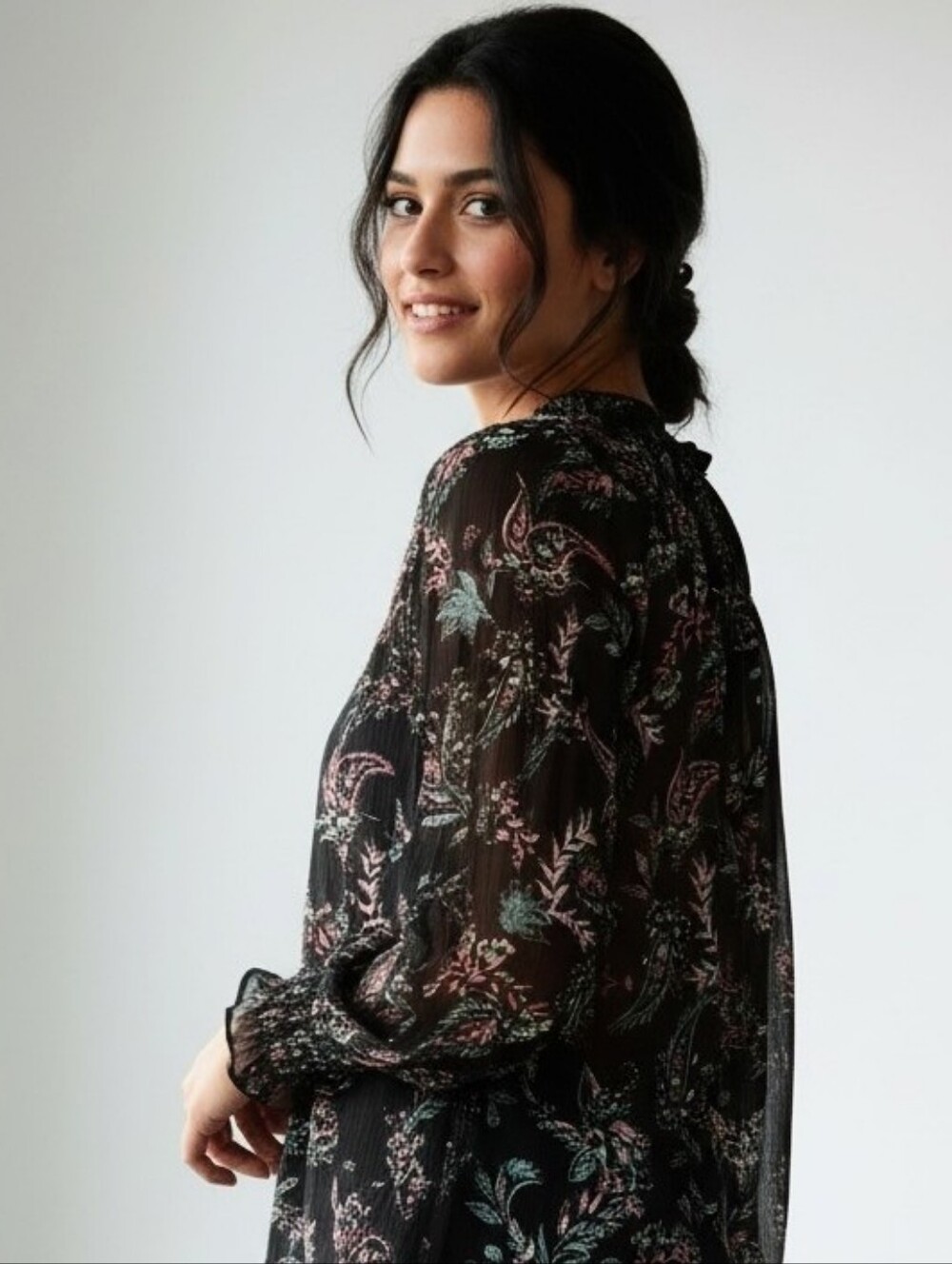 MISA Los Angeles Floral Ruffle blouse